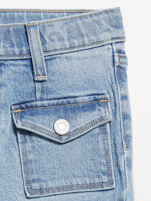 High-Waisted Utility Pocket Flare Jeans for Girls