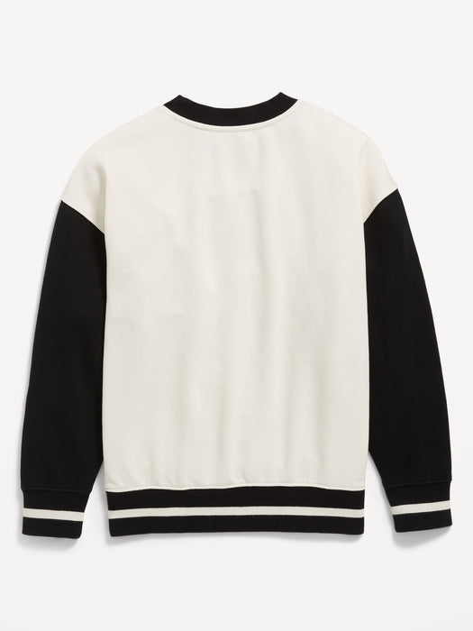 Oversized Long-Sleeve Crew-Neck Sweatshirt for Boys
