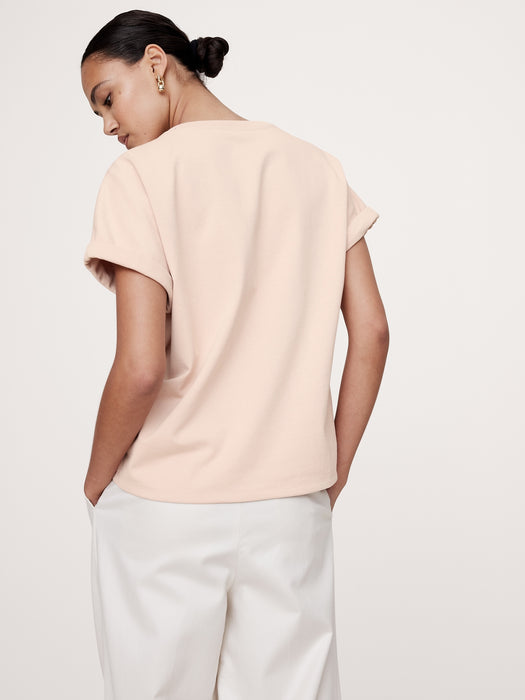 Cotton Roll-Cuff T-Shirt