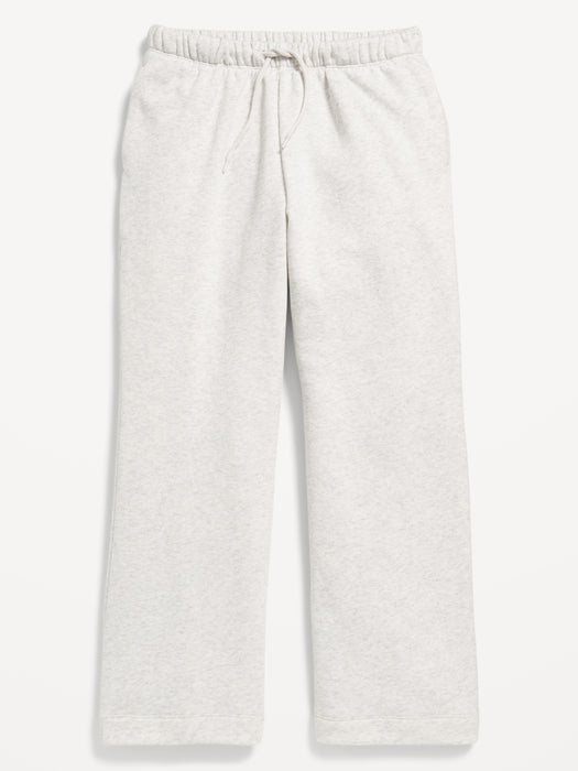 High-Waisted Straight-Leg Fleece Pants for Girls