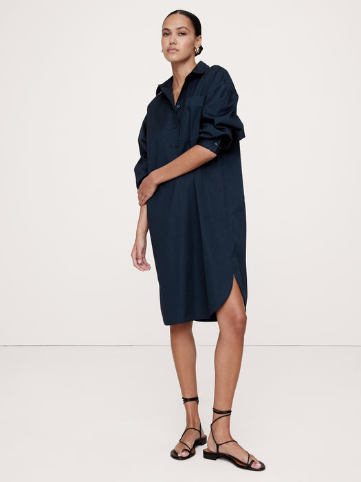 Oversized Poplin Midi Shirtdress