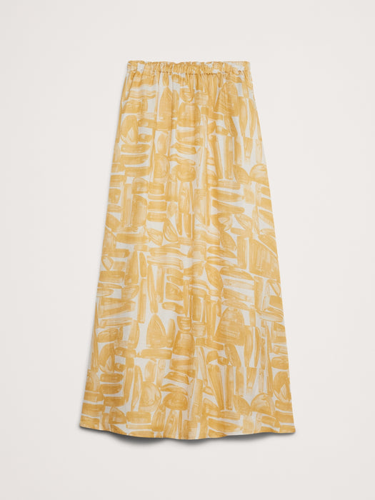 Viscose-Linen Maxi Skirt