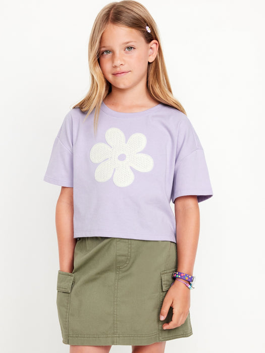 Oversized Embroidered Graphic T-Shirt for Girls