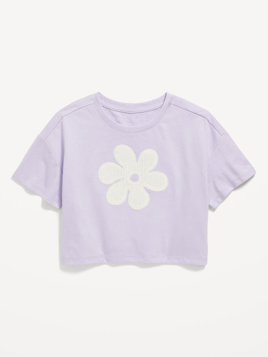 Oversized Embroidered Graphic T-Shirt for Girls