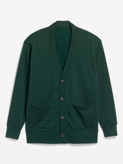Fleece Button-Front Cardigan