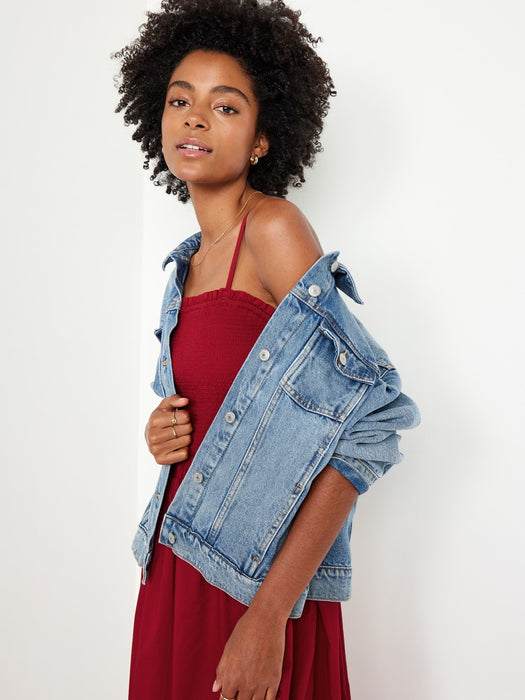 Fit & Flare Smocked Midi Dress