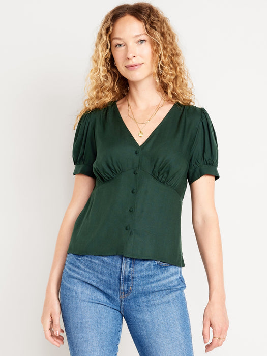 Waist-Defined Crepe Top