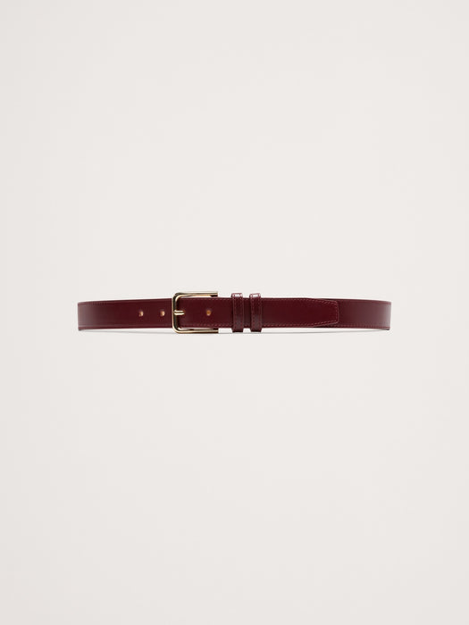 Topstitched Leather Belt