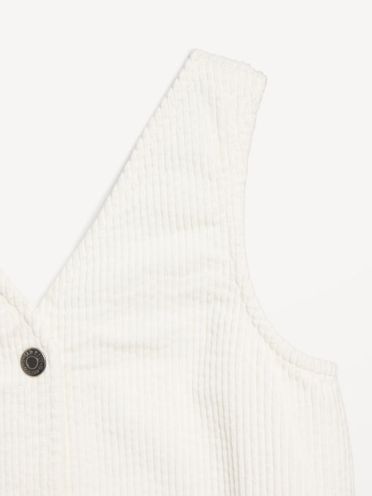 Sleeveless Button-Front Corduroy Dress for Girls