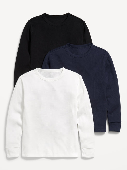 Long-Sleeve Thermal-Knit T-Shirt 3-Pack for Boys