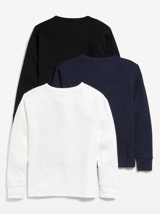 Long-Sleeve Thermal-Knit T-Shirt 3-Pack for Boys