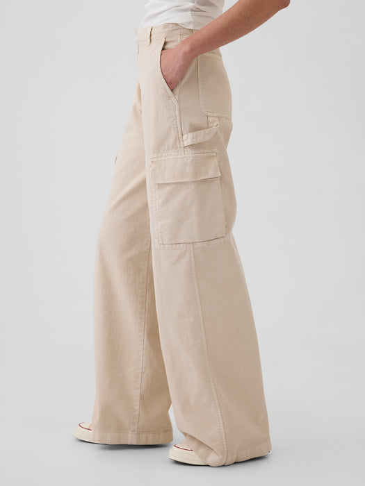 Mid Rise Cargo Baggy Khakis