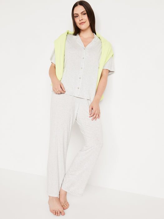 Mid-Rise Knit Jersey Pajama Pant