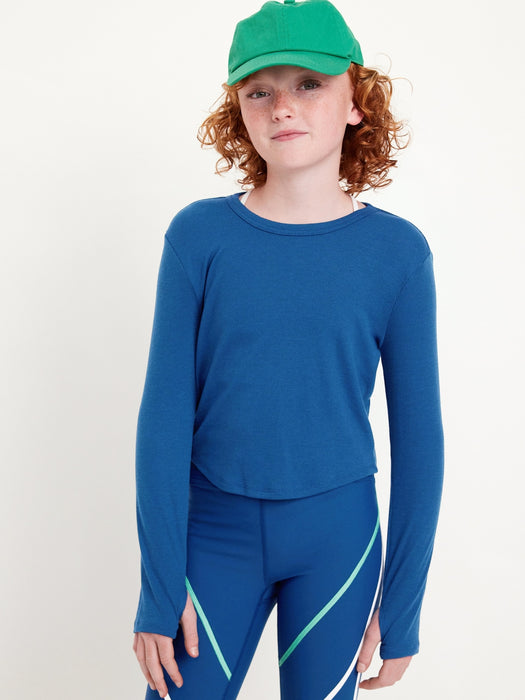UltraLite Long-Sleeve Rib-Knit T-Shirt for Girls