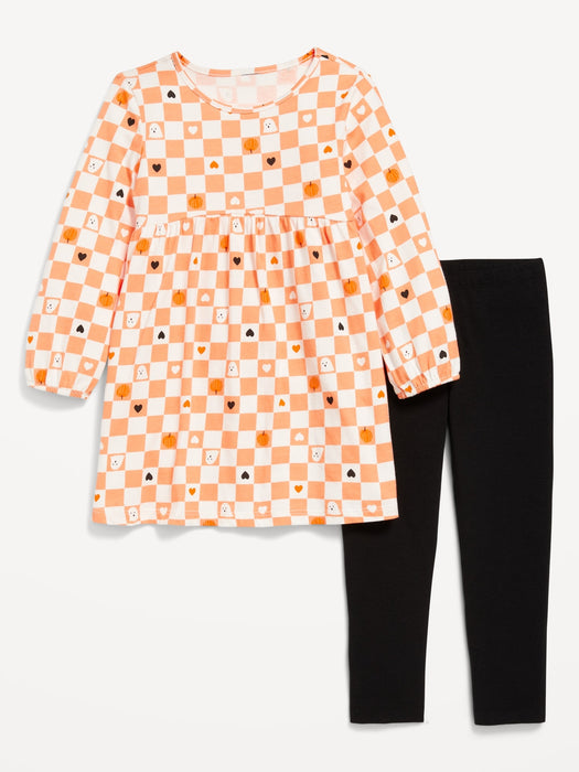 Long-Sleeve Dress &amp; Leggings 2-Pack for Toddler Girls