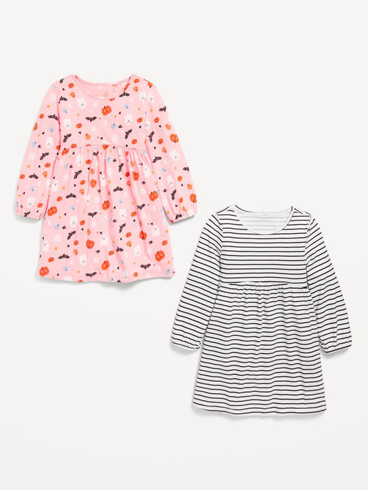 Long-Sleeve Dress 2-Pack for Toddler Girls