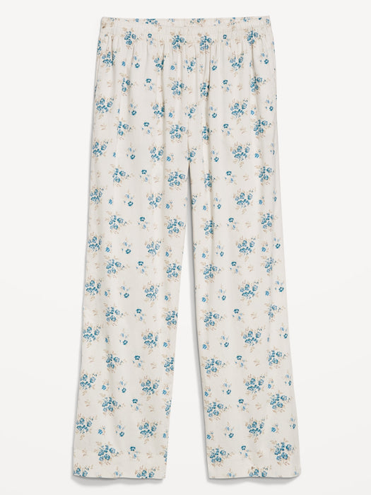 High-Waisted Poplin Pajama Pant