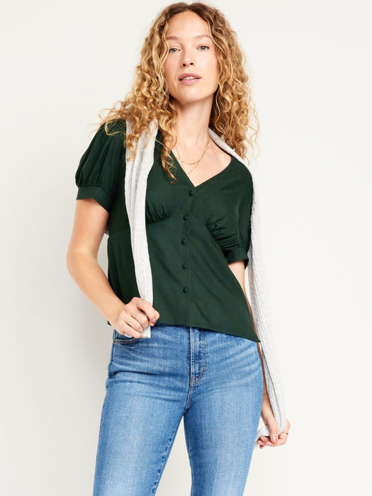 Waist-Defined Crepe Top