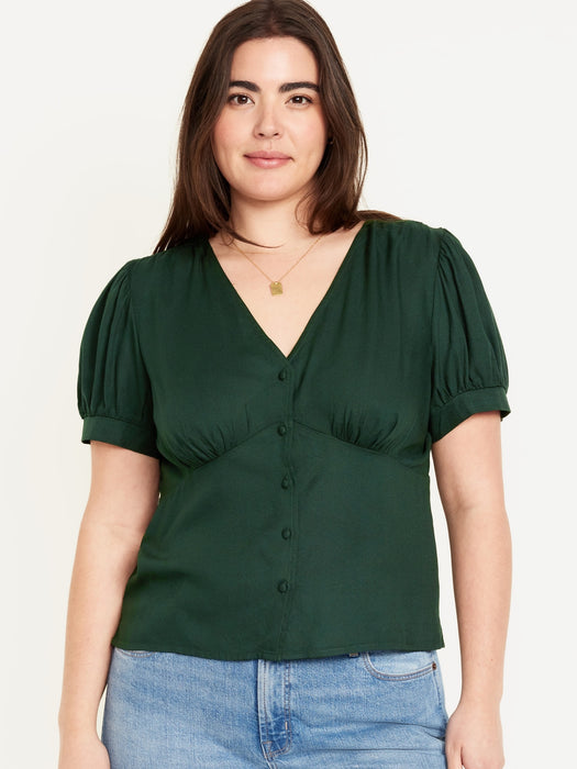 Waist-Defined Crepe Top