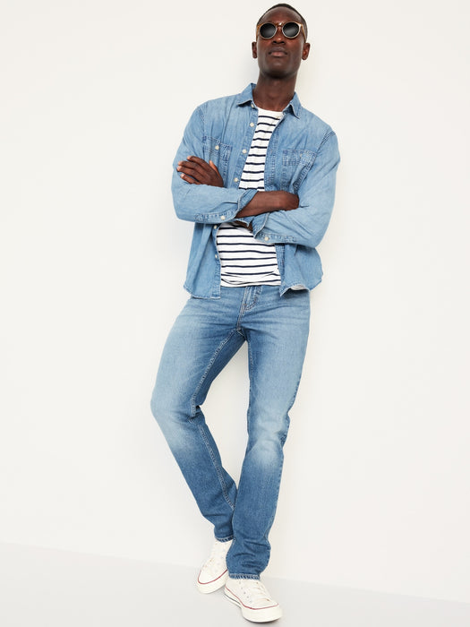 Straight Five-Pocket Built-In Flex Jeans