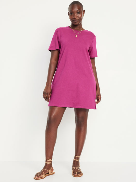 Crew-Neck Mini T-Shirt Dress