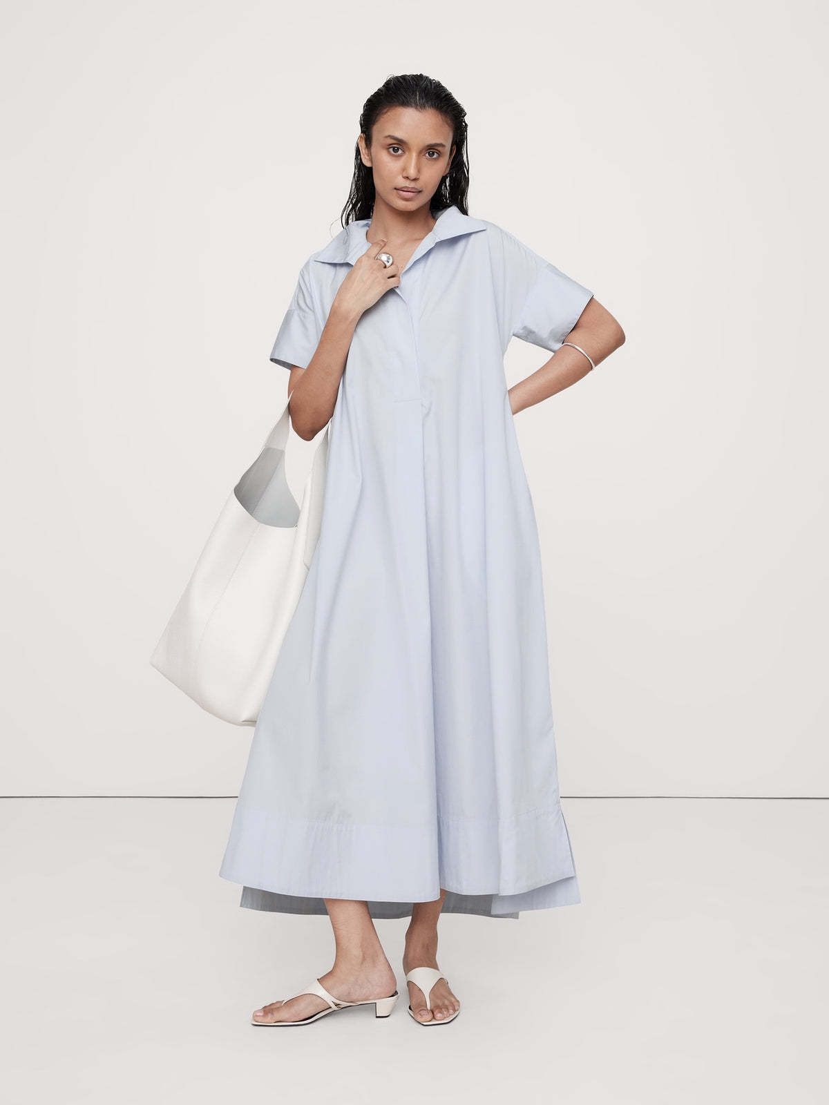 knee length dresses for ladies Cruz Poplin Maxi Dress — GAP (International)