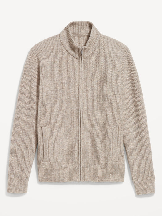 Shaker Stitch Zip Sweater