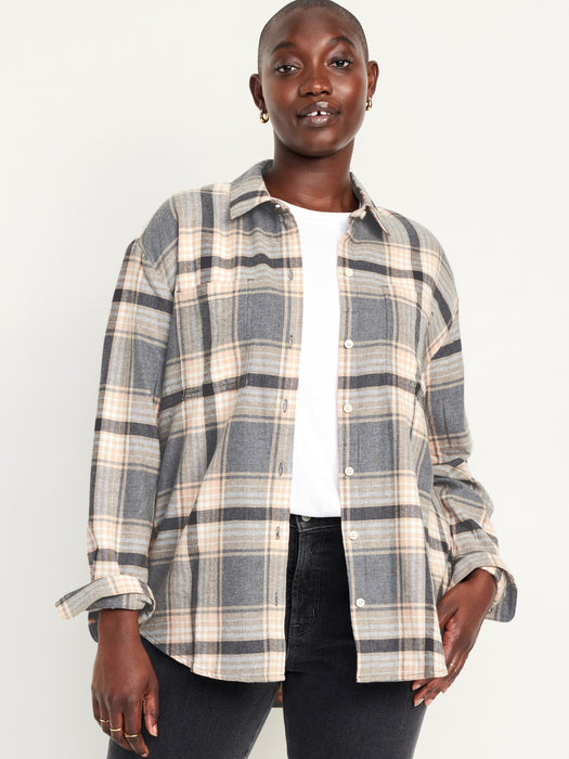 Flannel Boyfriend Button-Down Shirt
