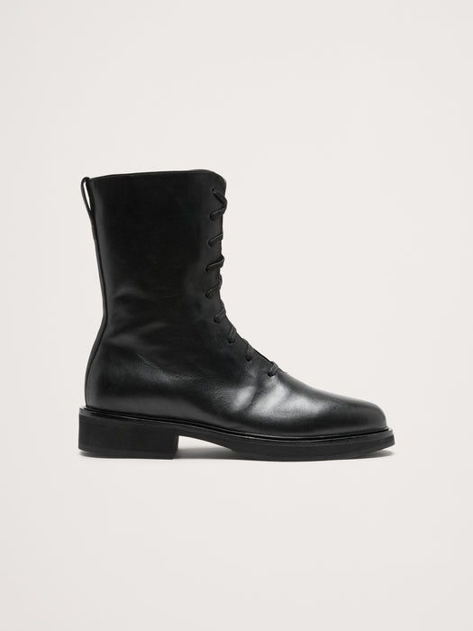 Italian Leather Lace-Up Boot
