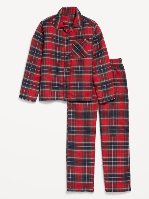 Gender-Neutral Printed Button-Front Pajama Set for Kids