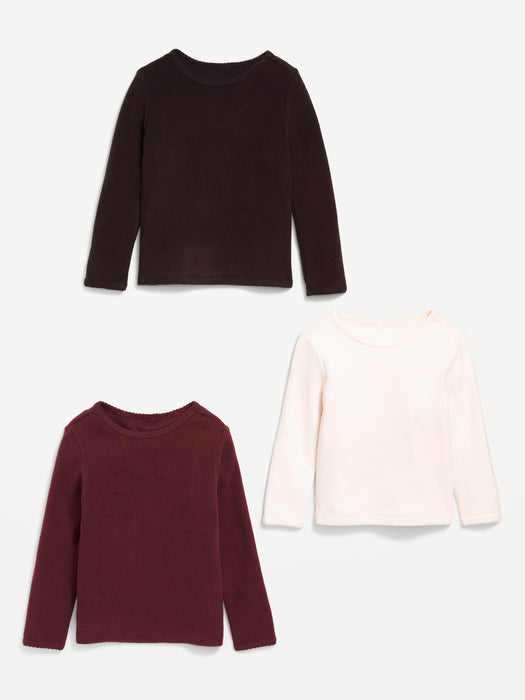 Cozy Long-Sleeve Thermal-Knit T-Shirt 3-Pack for Toddler Girls