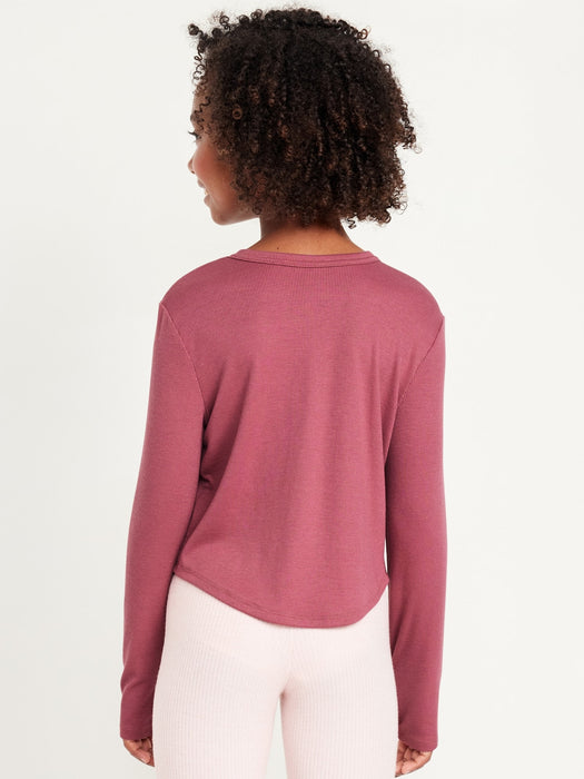 UltraLite Long-Sleeve Rib-Knit T-Shirt for Girls