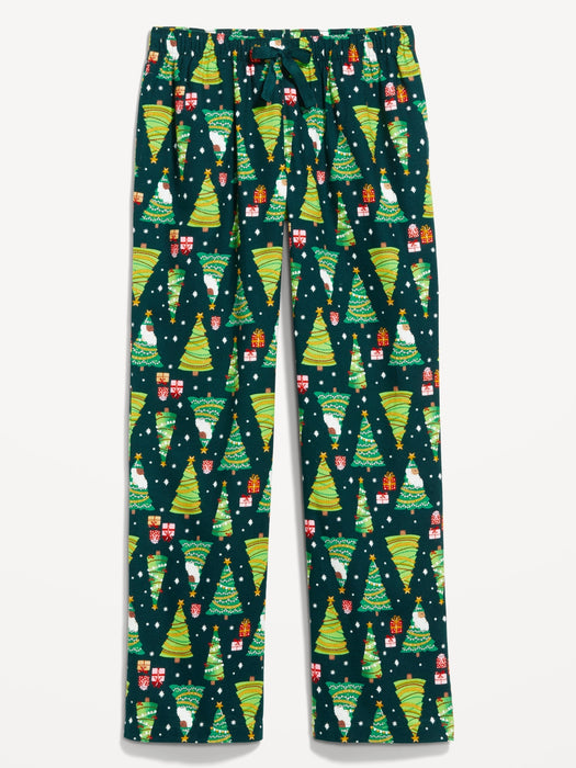 Mid-Rise Printed Flannel Pajama Pants