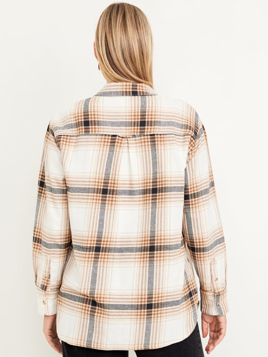 Maternity Plaid Flannel Popover Shirt
