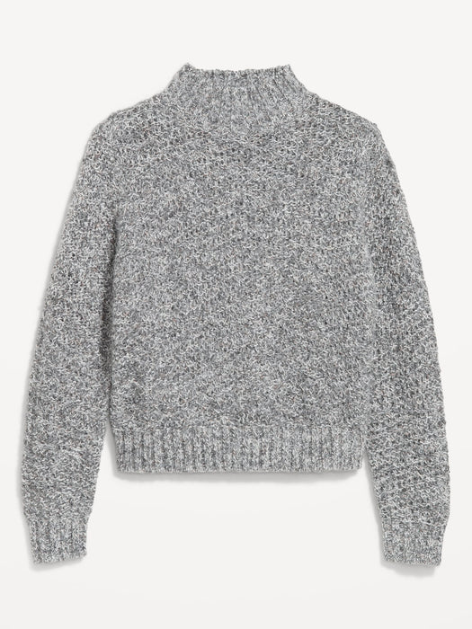 Mock-Neck Crop Sweater