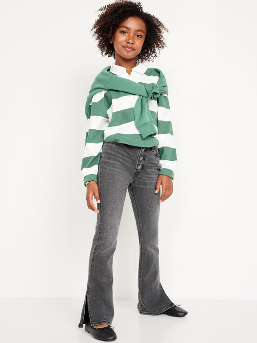 High-Waisted Button-Fly Flare Jeans for Girls