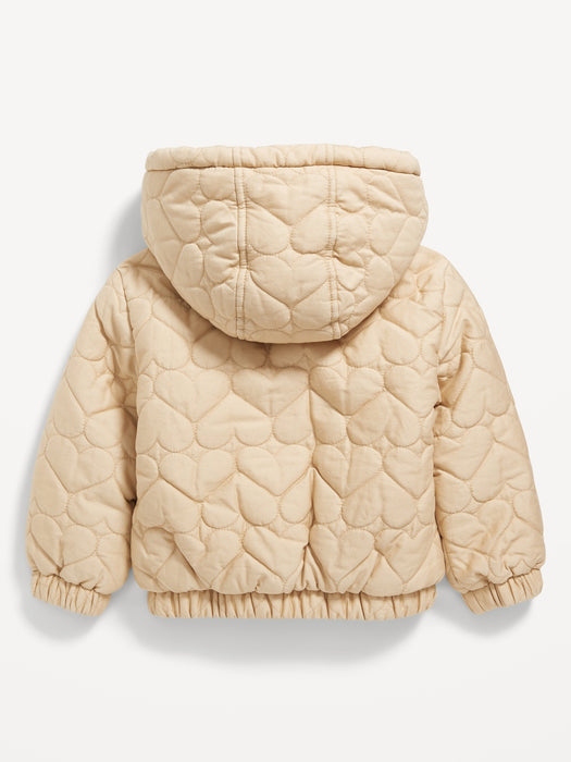 Sherpa-Trim Quilted Jacket for Toddler Girls