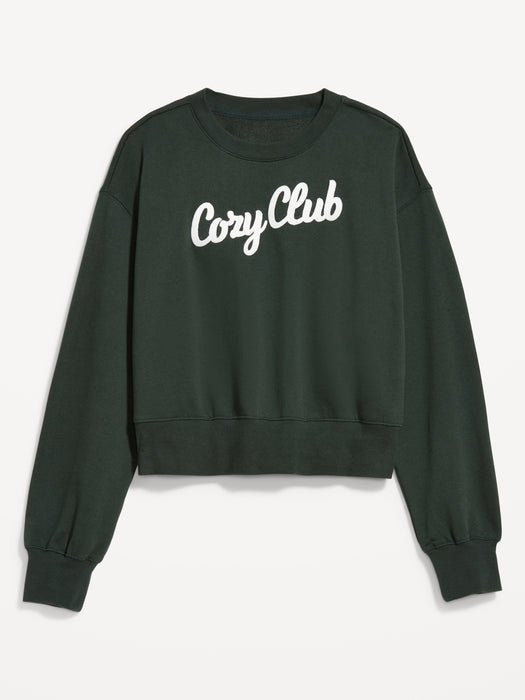 SoComfy Graphic Drop-Shoulder Crew-Neck Sweatshirt