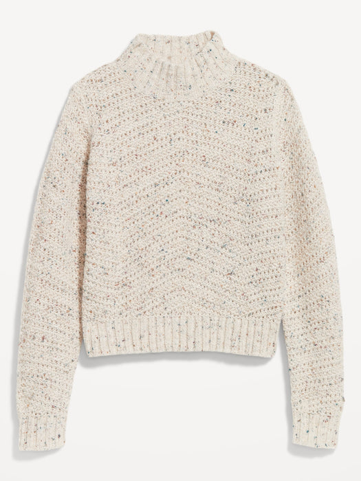 Mock-Neck Crop Sweater