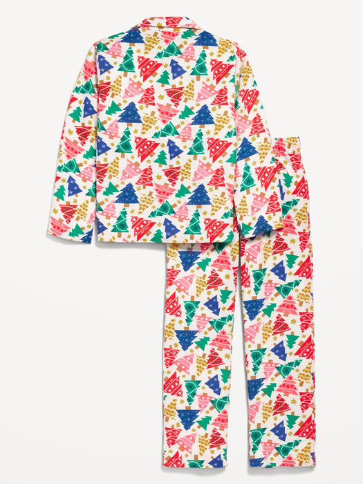 Gender-Neutral Printed Button-Front Pajama Set for Kids