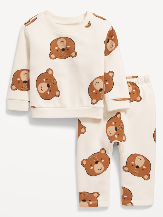 Crew-Neck Sweatshirt and Sweatpants Set for Baby