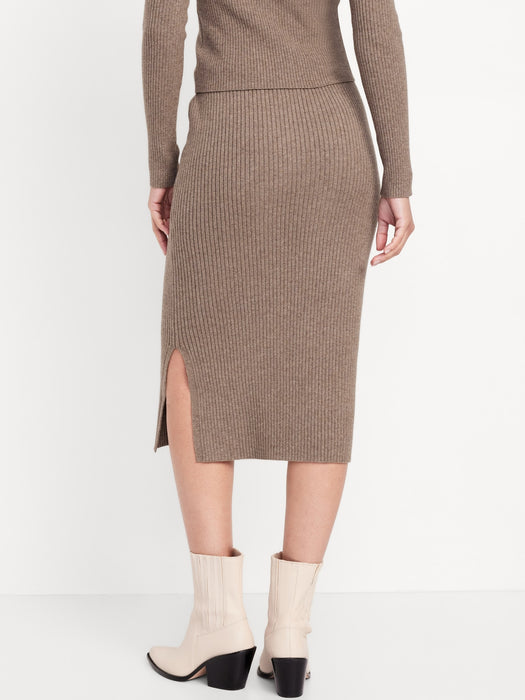 High-Waisted SoSoft Ribbed Midi Skirt