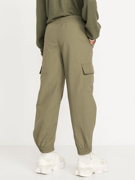High-Waisted Loose Cargo Performance Pants for Girls