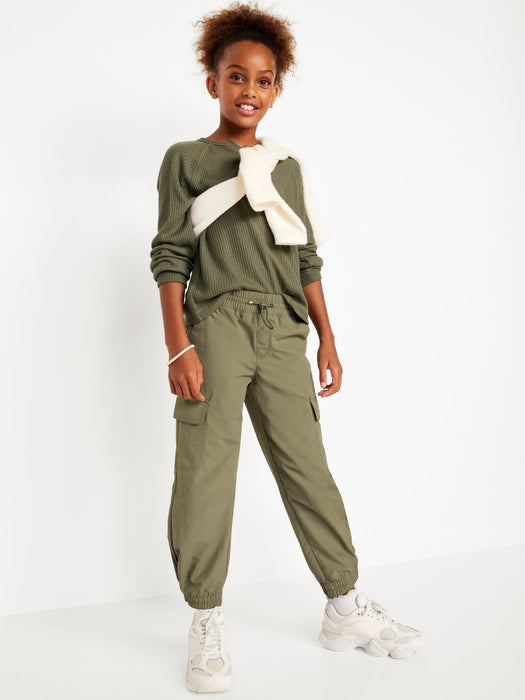 High-Waisted Loose Cargo Performance Pants for Girls