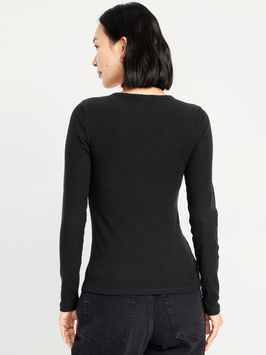 Plush-Knit Long-Sleeve T-Shirt
