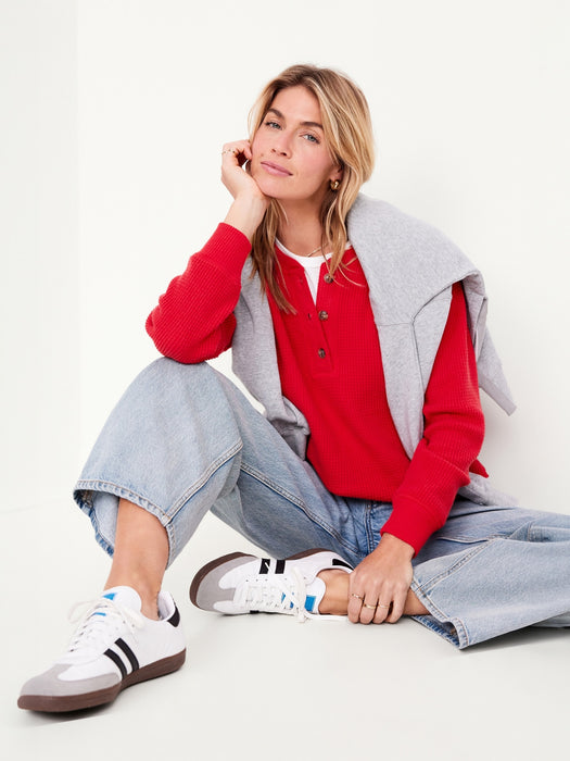 Cozy Waffle Henley T-Shirt