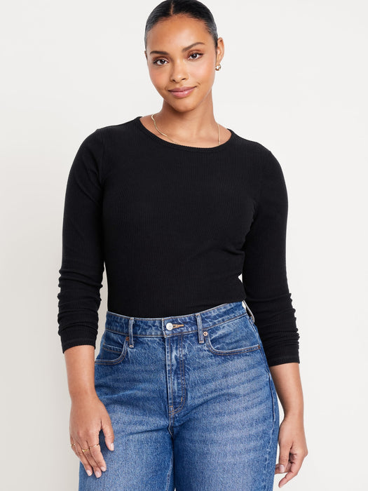 Plush-Knit Long-Sleeve T-Shirt