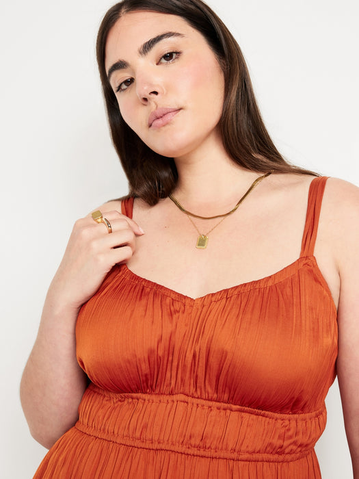 Waist-Defined Satin Top