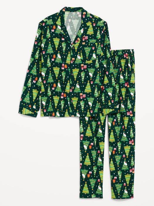 Printed Flannel Pajama Set for Men