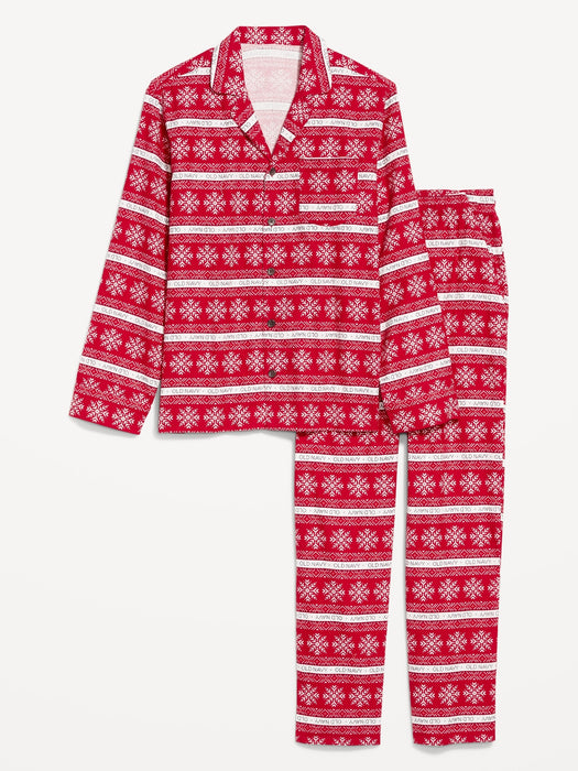 Printed Flannel Pajama Set